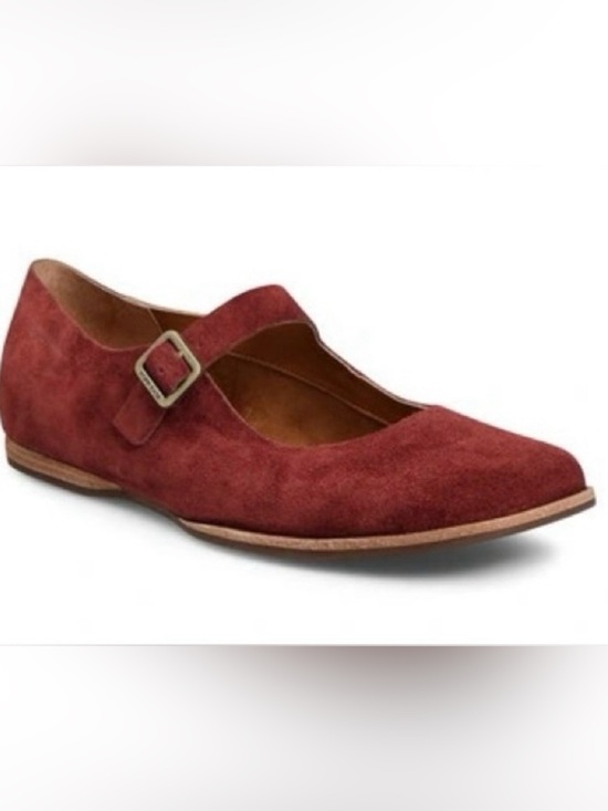Kork-Ease Shoes - Kork-Ease Women's Suede Mary Jane Flats in Burgundy/Dark Red size 8